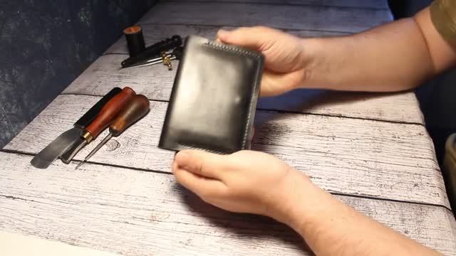 Портмоне для автодокументов из натуральной кожи. Ручная работа. смотреть онлайн