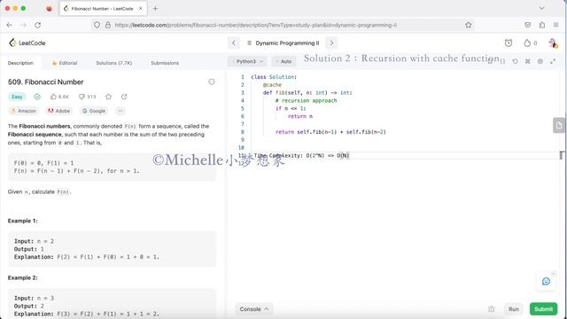 LeetCode in Python 509. Fibonacci Number | DP with 5 Different Ways! | Up - Dreamer Michelle смотреть онлайн