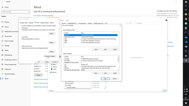 Adding MySQL to Windows 10 Path for using MySQL in Command Prompt смотреть онлайн
