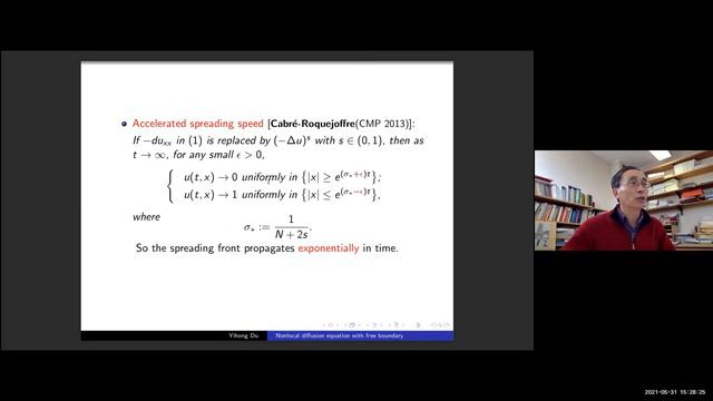 Yihong Du - Spreading rate for the Fisher-KPP nonlocal diffusion equation with free boundary смотреть онлайн