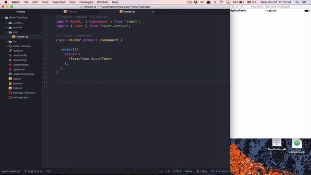 React Native Tutorial - Part 2 - First Component and Styling - Arabic (بالعربي) смотреть онлайн