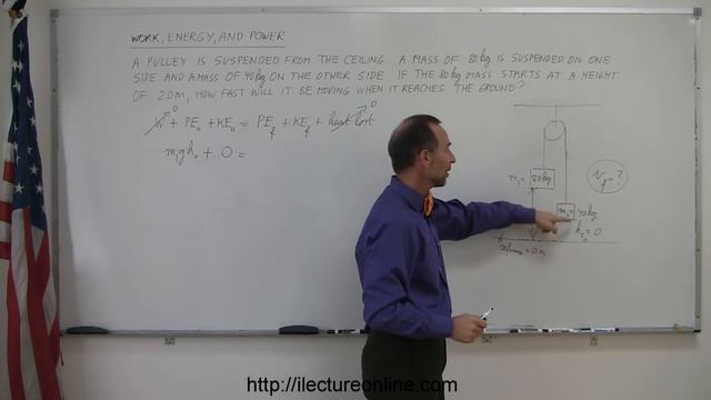 Physics 8 Work, Energy, and Power (26 of 37) A pulley with two weights смотреть онлайн