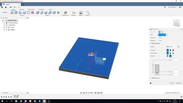 Привязка отверстия по середине грани во Fusion 360 - Выпуск #187 смотреть онлайн