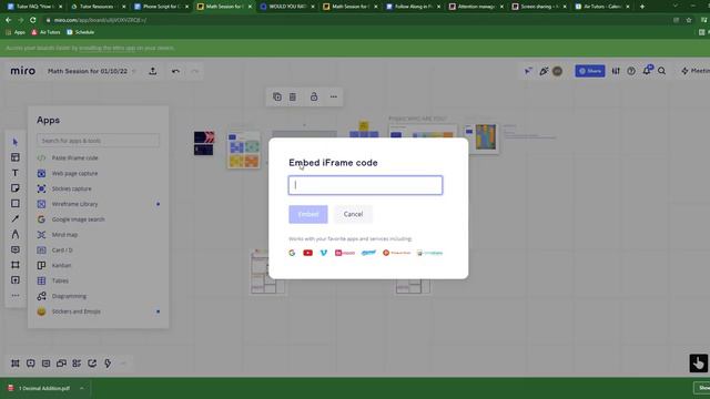 Embed Quizlet On Miro Board