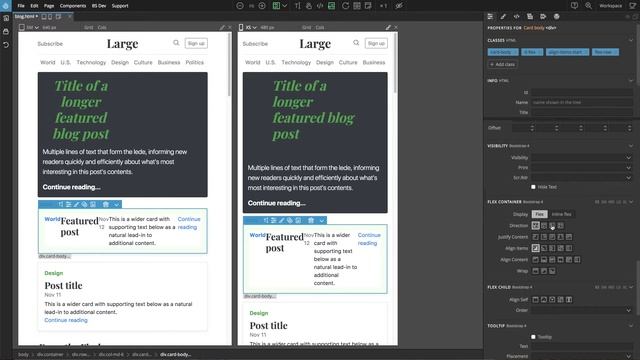 Flexbox - Bootstrap 4 in Pinegrow смотреть онлайн