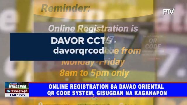 Online registration sa Davao Oriental QR code system, gisugdan na kagahapon смотреть онлайн