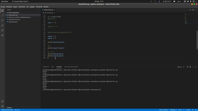 OPERATORLER - PYTHON PROGRAMLAMA DİLİ смотреть онлайн