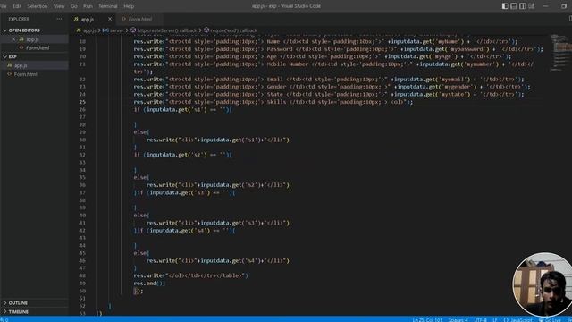 Web_Technology_Exercise 10 - HTML Form Processing using Node JS Sever Application смотреть онлайн