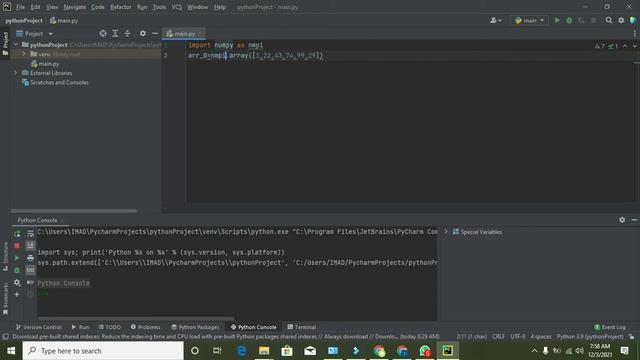 how to split numpy arrays in pycharm | splitting or dividing numpy arrays in pycharm/python смотреть онлайн