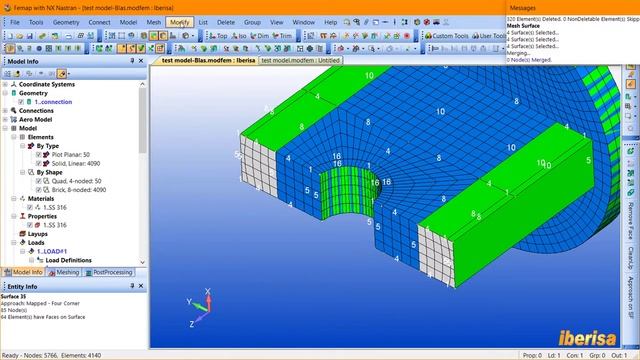 HEX Meshing with FEMAP смотреть онлайн