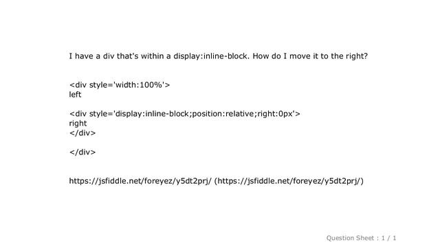 HTML : How can I move display inline-block to the right? смотреть онлайн