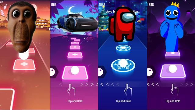 Obunga - Cars - Among Us - Rainbow Friends Blue | Tiles Hop: EDM Rush! смотреть онлайн