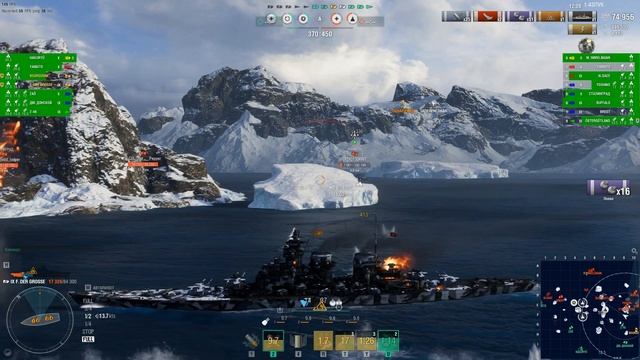 Линкор F DER GROSSE 227К Урона! достойный 9 лвл Мир кораблей World of Warships смотреть онлайн