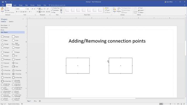 Add or Remove connection points in Visio 2016 смотреть онлайн