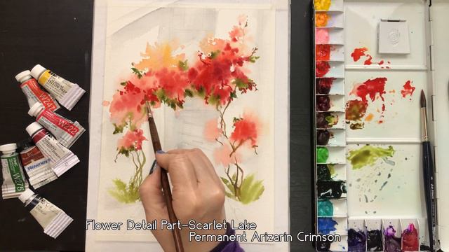Watercolor Painting - Bougainvillea Flower in the House for Beginners Tutorial Step by Step смотреть онлайн
