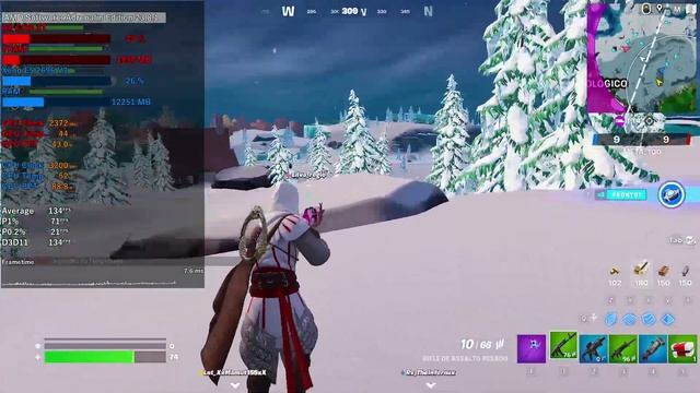Fortnite (Modo desempenho) Xeon E5 2696 V3 + RX 6700 XT (Alto Full HD 1080p) смотреть онлайн