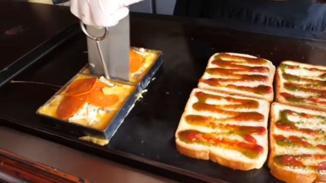 Комбинированный тост с пиццей ??Корейская уличная еда смотреть онлайн