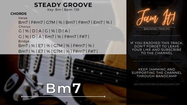 Steady Groove Guitar Backing Track in Bm | JIBT #012 смотреть онлайн