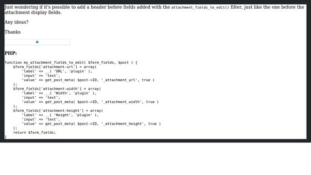 Wordpress: Add a header before fields added with the attachment_fields_to_edit() filter смотреть онлайн