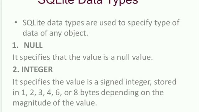 Android SQLite and its datatype смотреть онлайн