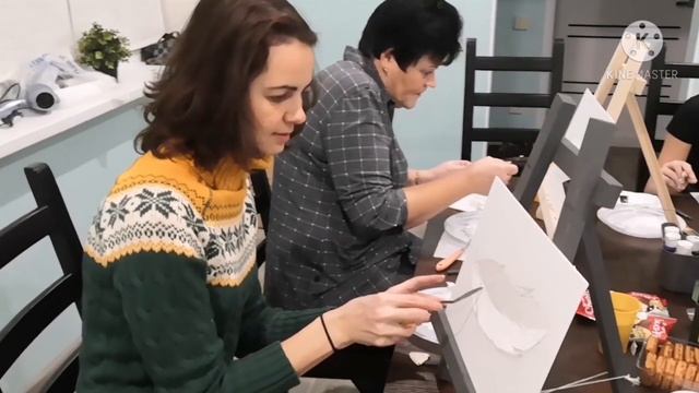 Мастер-класс "Золотое перо паталью". Фон - акриловые краски - 4 минуты творчества. смотреть онлайн