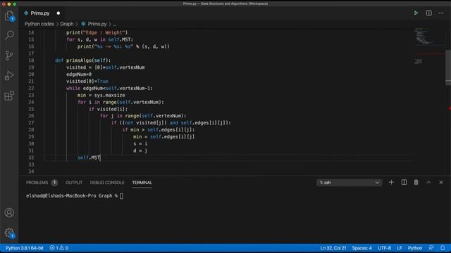 40 Prim's Algorithm in Python смотреть онлайн