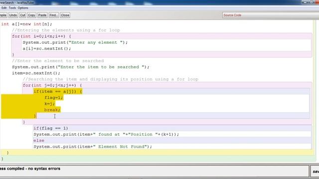 ARRAY LINEAR SEARCH || JAVA CLASS by ASHISH смотреть онлайн