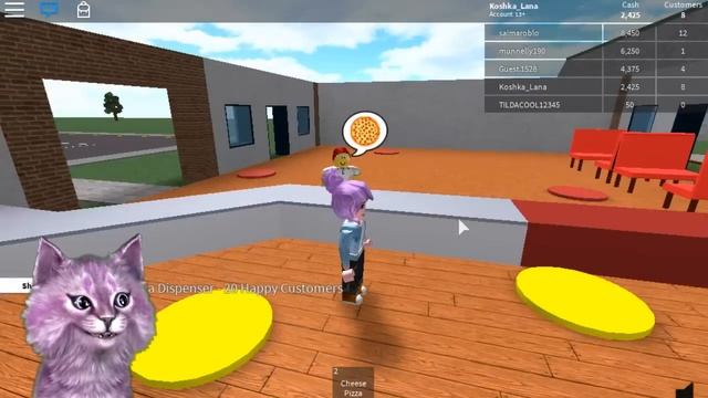 ГОТОВИМ ПИЦЦУ в ROBLOX своя пиццерия говорящая КОШКА ЛАНА играет смотреть онлайн