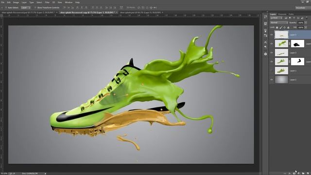 How to make Shoe Paint Splash in Photoshop CC смотреть онлайн