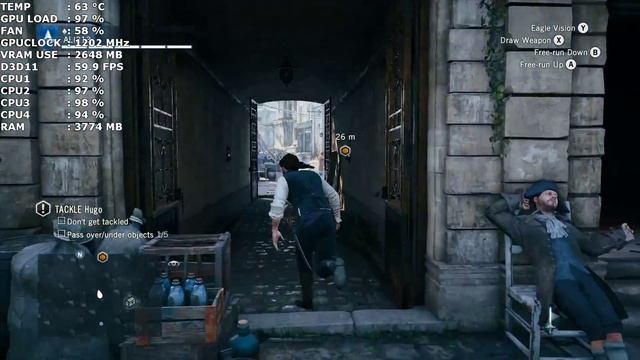 Assassin's Creed Unity Core i5-4460 3.4ghz GTX 780 1080p смотреть онлайн