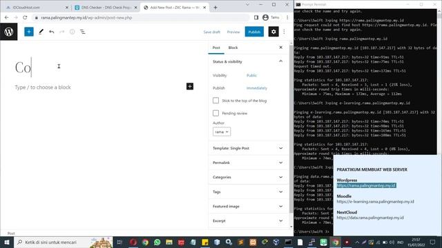Testing Web Server Berbasis VPS Alma Linux (Wordpress, Moodle, NextCloud) смотреть онлайн