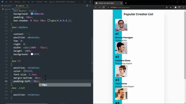 CSS List UI Design with Cool Hover Effect | Html CSS @OnlineTutorialsYT смотреть онлайн