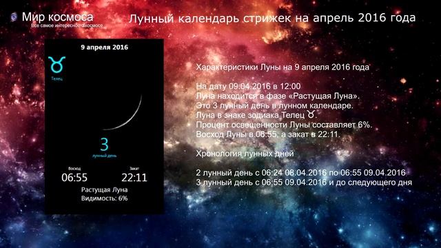 Лунный календарь стрижек на апрель 2016 года. Благоприятные дни смотреть онлайн