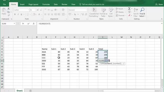 Excel Tutorial || Excel Sum function || Different methods || in Tamil смотреть онлайн