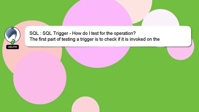 SQL : SQL Trigger - How do I test for the operation? смотреть онлайн