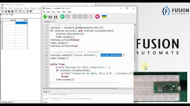 How to Read Holding Register Value of Modbus TCP Device in Raspberry Pi Pico W using MicroPython смотреть онлайн