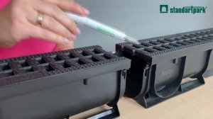 Лоток водоотводный пластиковый Standartpark S'park. Установка, Применение, комплектация, монтаж