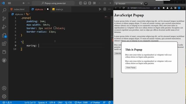 How to Make Popup in HTML CSS & JavaScript | Modal Using JavaScript смотреть онлайн