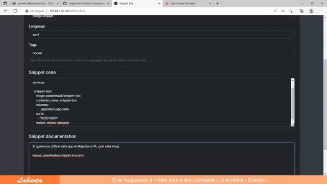 Cómo instalar Snippet Box usando Docker compose смотреть онлайн