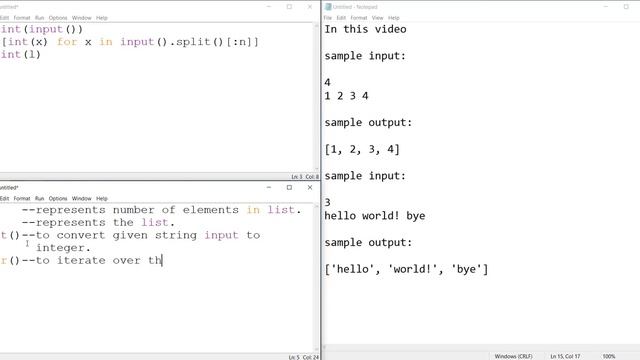 Input n values to the list | Same line | Space separated using split() | with list size | Python смотреть онлайн