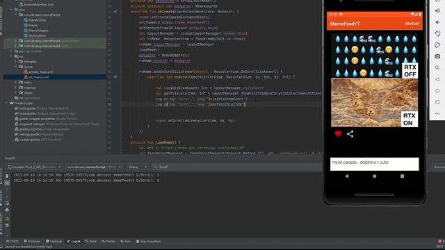 HOW TO ADD ENDLESS VIEWS ONSCROLL | RECYCLER VIEW | MEME FEED | PART - 4 смотреть онлайн