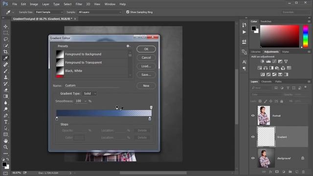 How to Use the Gradient Tool in Adobe Photoshop смотреть онлайн