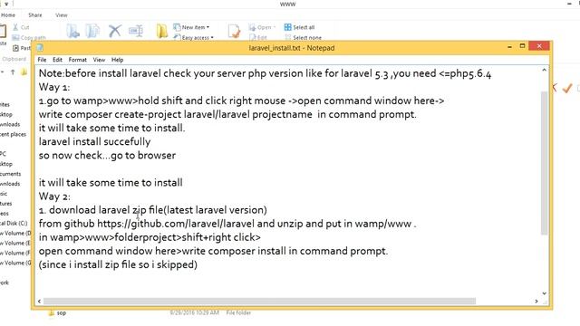Laravel install in different ways (laravel version 5.3 ,5.2 ,4.2) смотреть онлайн