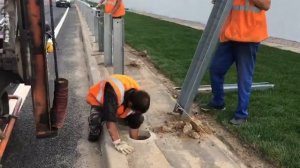 Установка дорожного барьерного ограждения  ООО Брусника