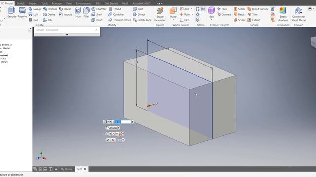 How to extrude in autodesk inventor || how to extrude cut in autodesk inventor смотреть онлайн