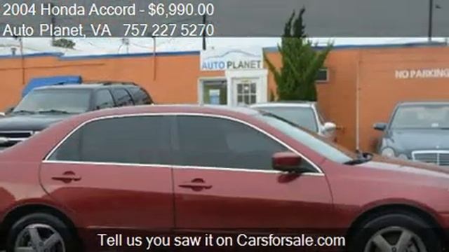 2004 Honda Accord EX-L W/Leather 4dr Sedan (2.4L 4cyl 5A) Fo