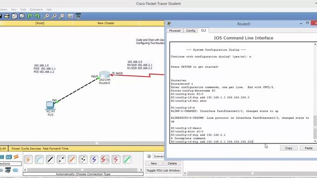 Configuring Two Routers CLI in Cisco Packet Tracer смотреть онлайн
