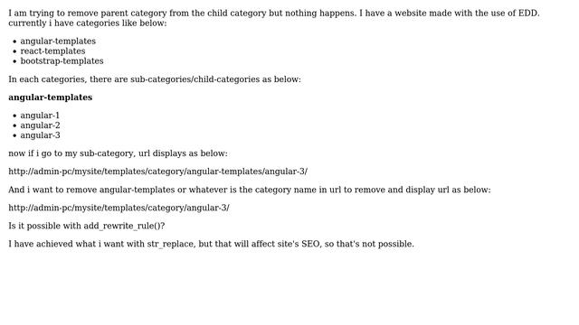 Wordpress: How to remove parent category from child category url using wordpress rewrite rule? смотреть онлайн