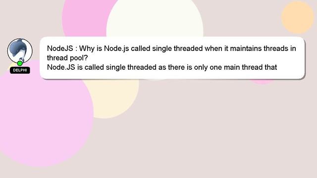 NodeJS : Why is Node.js called single threaded when it maintains threads in thread pool? смотреть онлайн