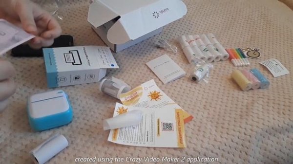 Мини-принтер с черно-белой печатью. Portable Mini Printer